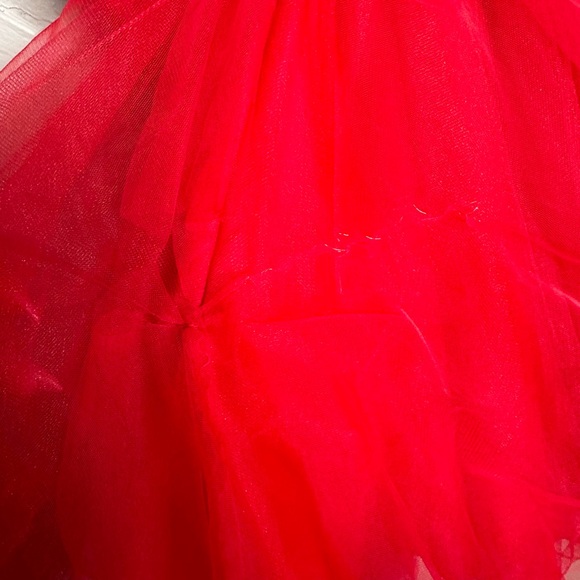 Sherri Hill Red & Silver Tulle Strapless Mini Dress - Picture 11 of 15